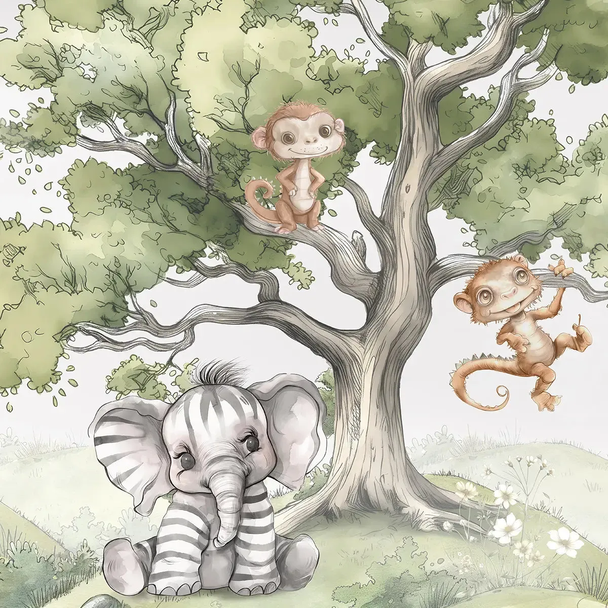 Jungle Daydreams Kids Room Wallpaper