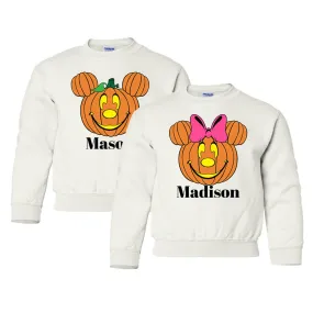 Kids Make It Yours™ 'Mickey/Minnie Jack-O'-Lantern' Crewneck Sweatshirt