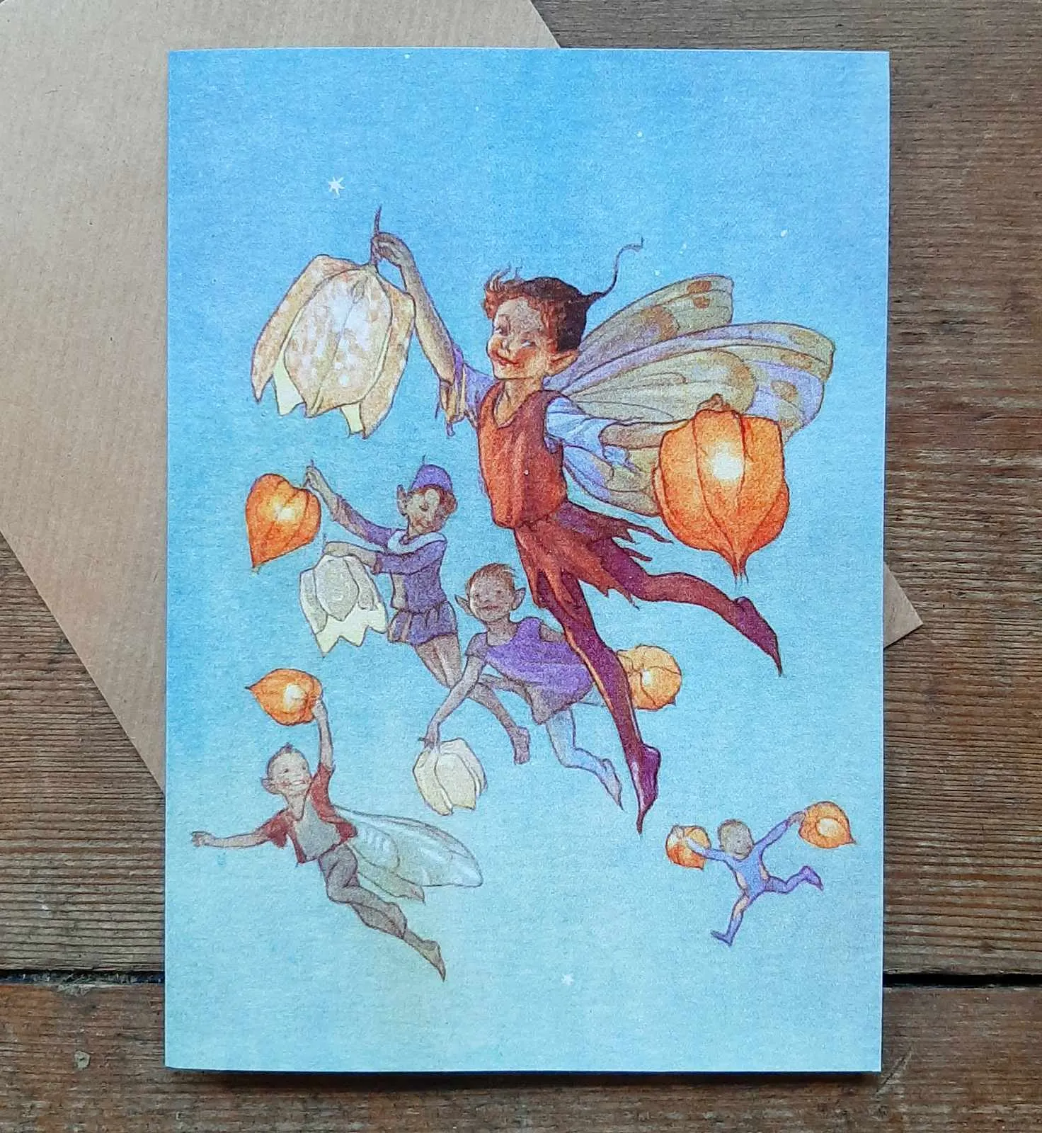 Lantern Fairies Greeting Card