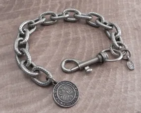 Link Hack Bracelet with Saint Christopher Coin Pendant