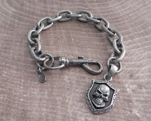 Link Hack Bracelet with Skull Shield