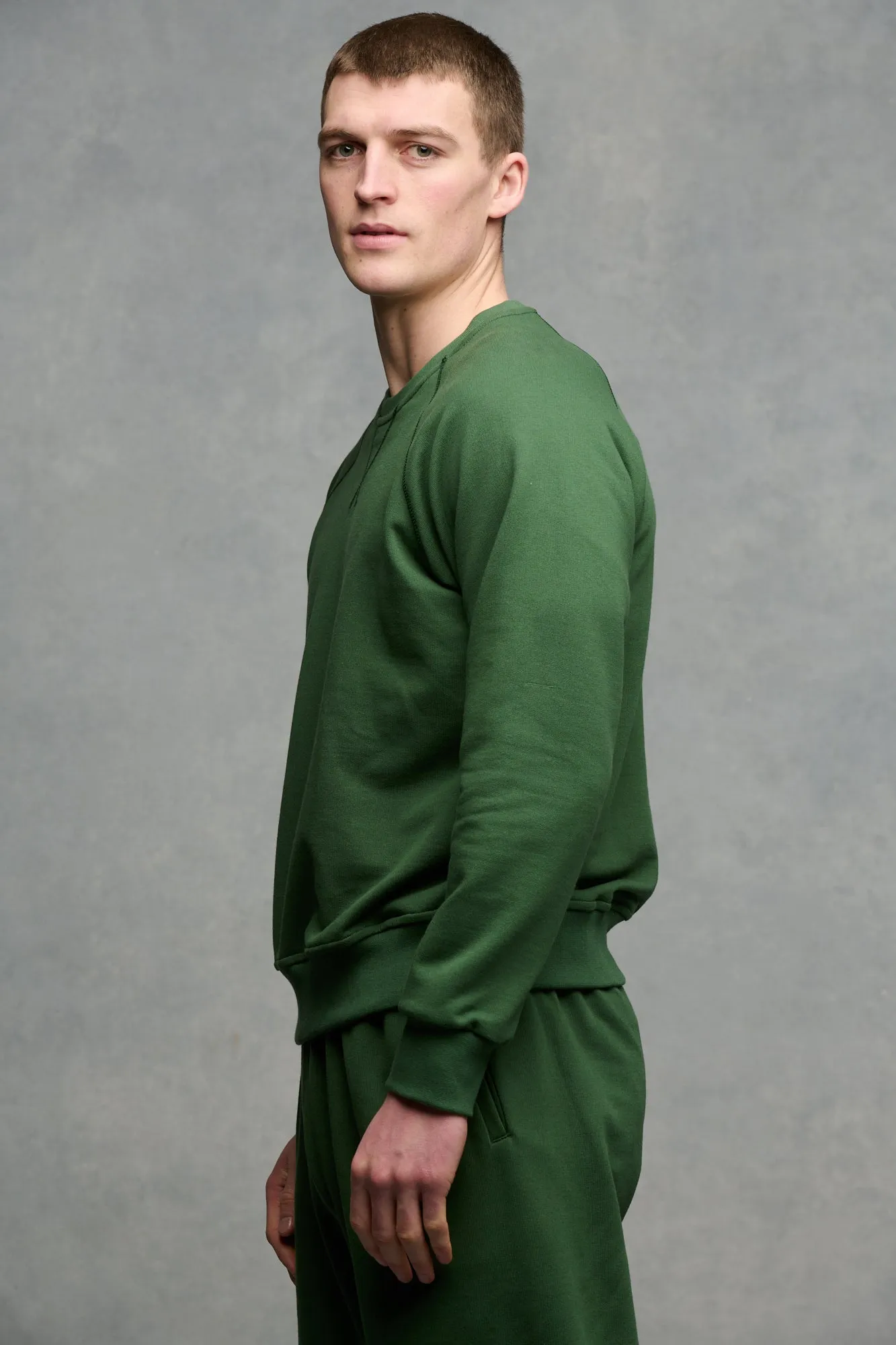 Men's Raglan Sweatshirt - Bottle Green