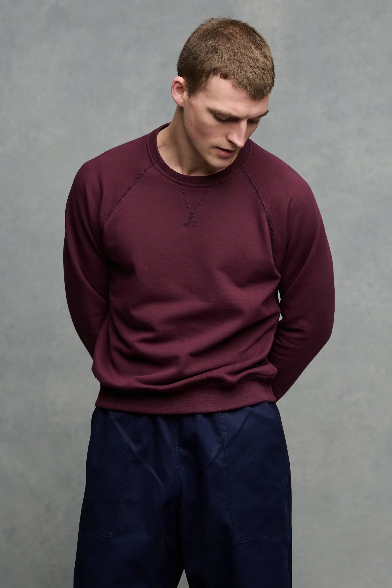 Men's Raglan Sweatshirt - Plum