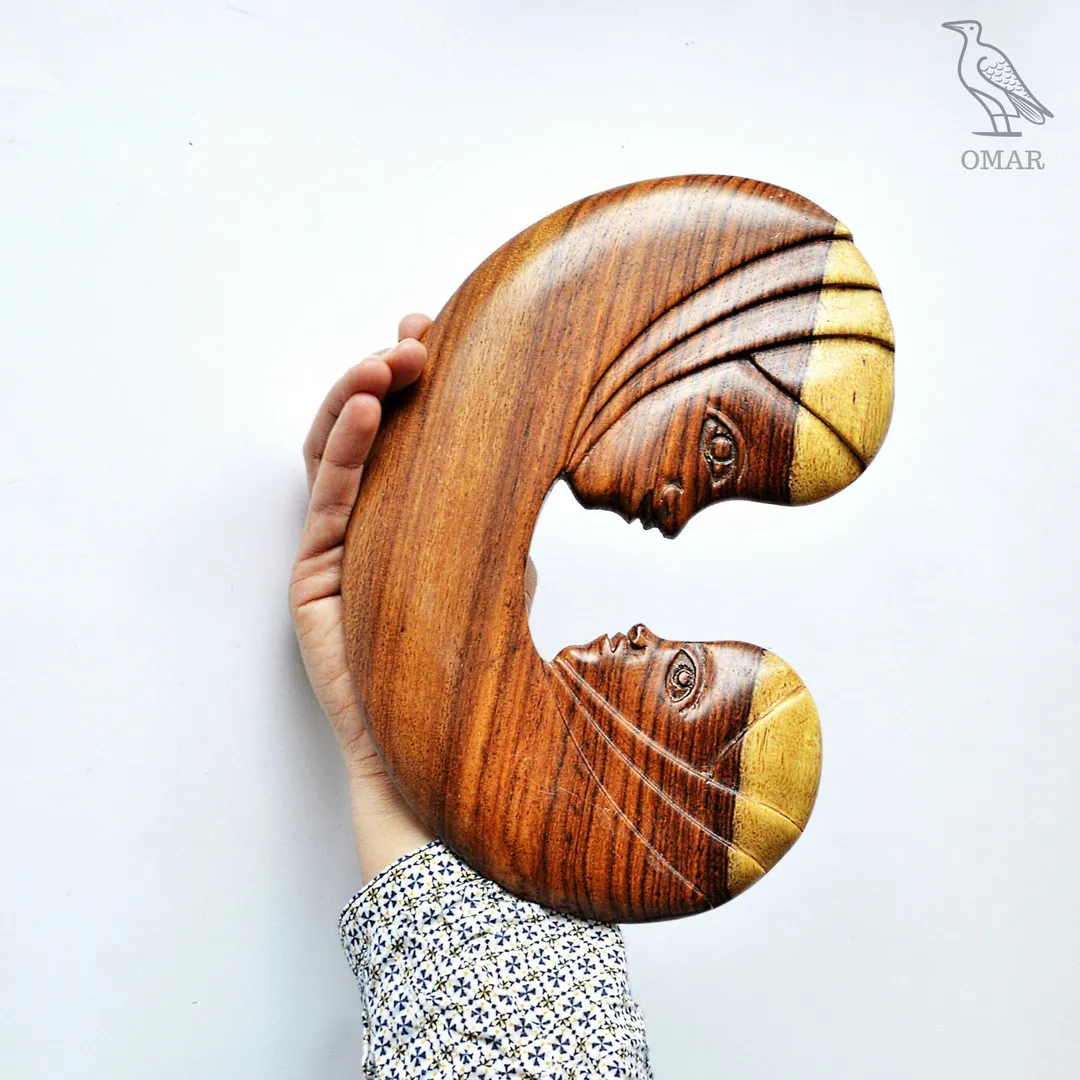 Mother & baby  Wood sculpture, Wall hanging