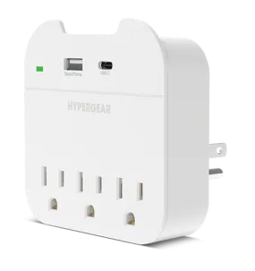 Multi Plug 5 Outlet Extender with USB-C & USB Ports | White