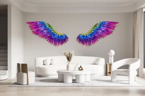 Multicolor Angel Wings / Printed Acrylic Art/ Printed Wall Art / Wall Decor/Wall Sculpture/Abstract Wall Decor/ Gift