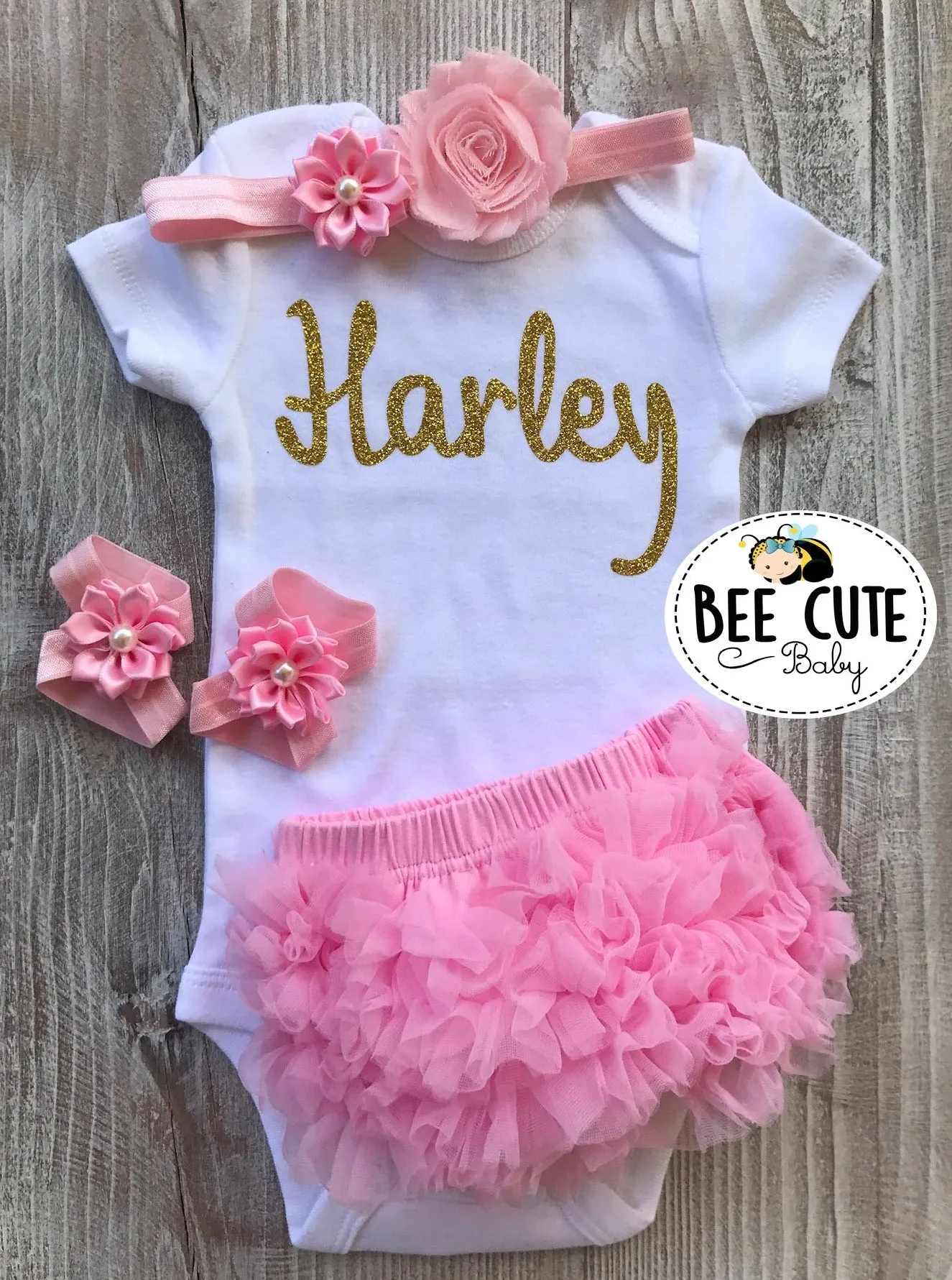 Personalized New Born Baby Girl Outfit