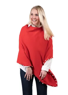 PEYTON PEARL PONCHO - RED