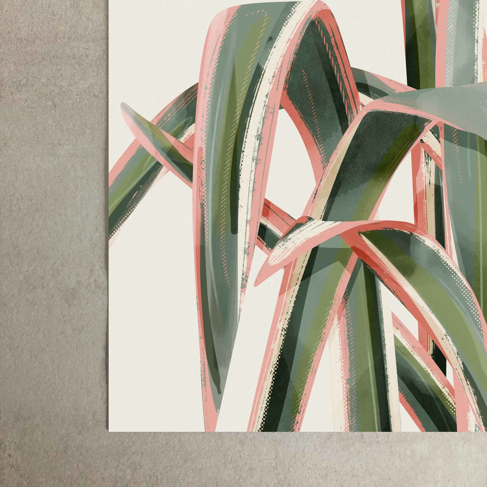 Pink Spider Plant Art Print