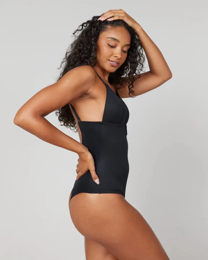 Plunge Low-Back Thong Bodysuit