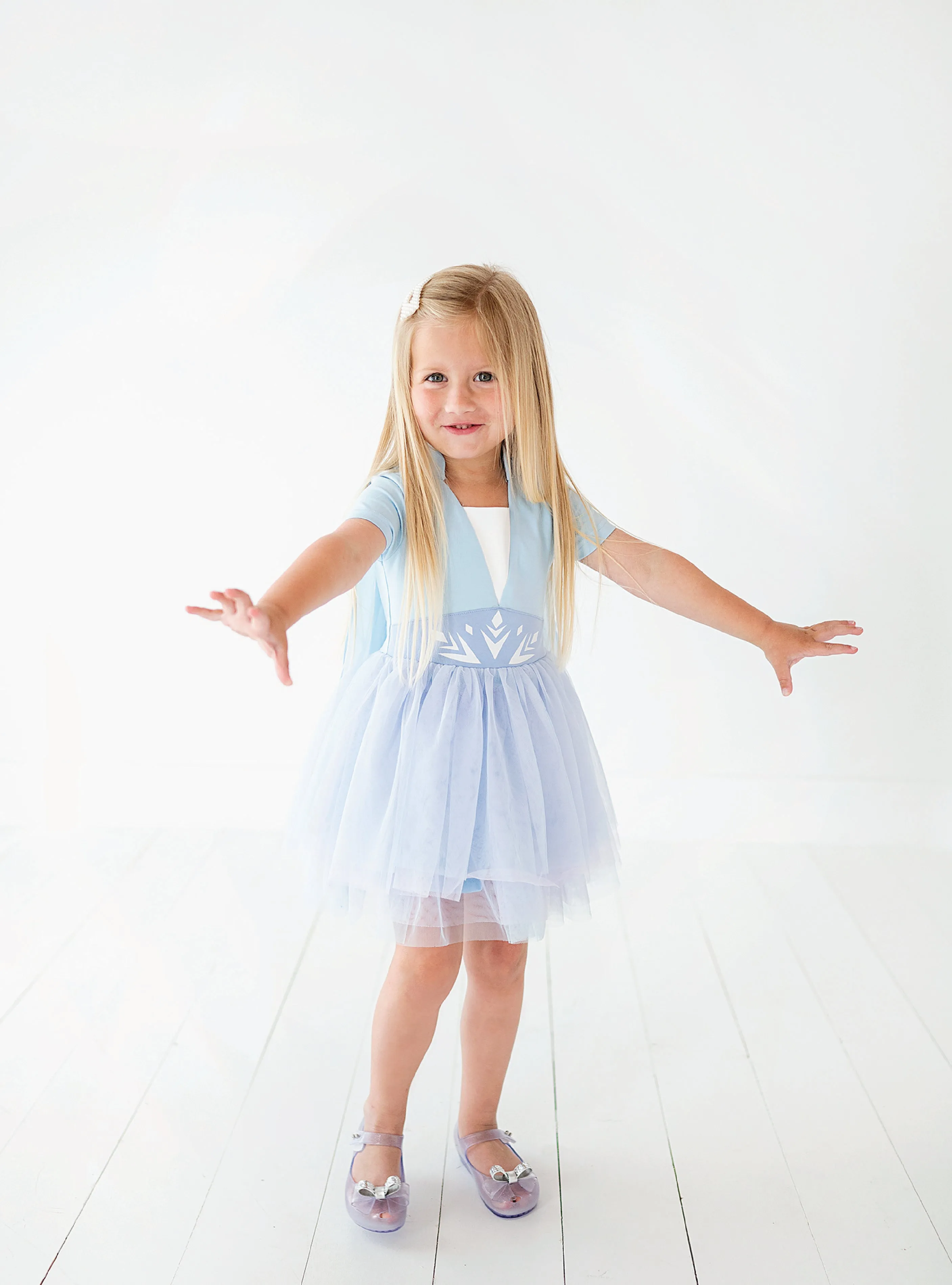 PREORDER - Crystal Blue Dress with Cape