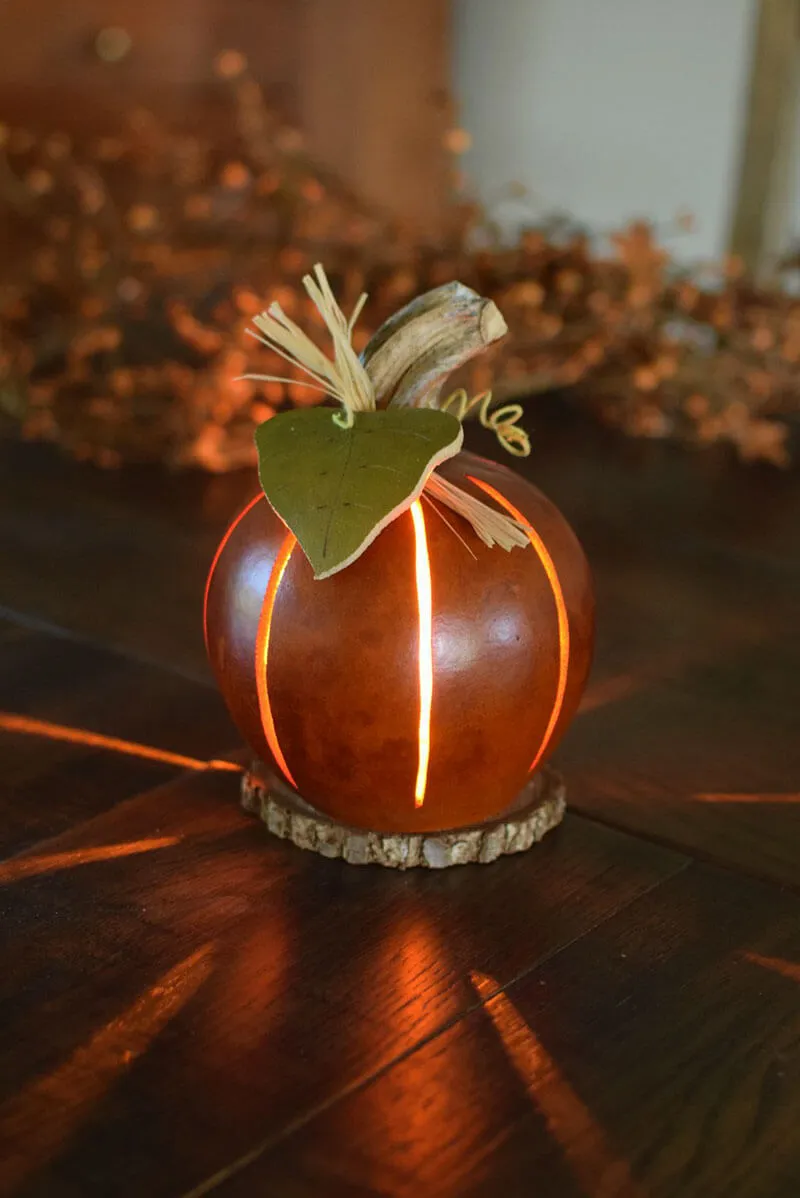 Pumpkin Luminary - Small Lit Orange