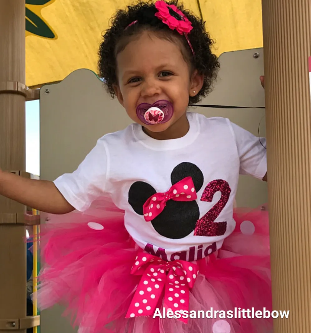 "Raquel" minnie mouse birthday outfit 3 piece set