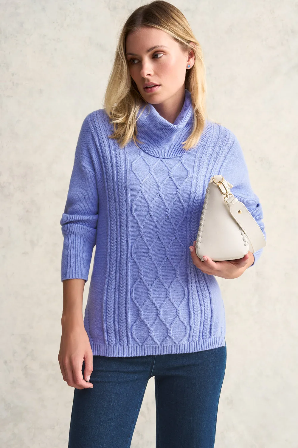 Roll Neck Cable Knit