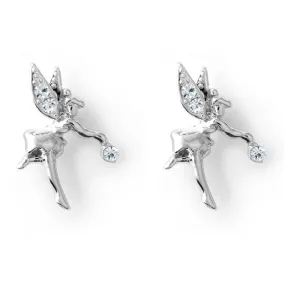 Silver Tone Petite Fairy Stud Earrings