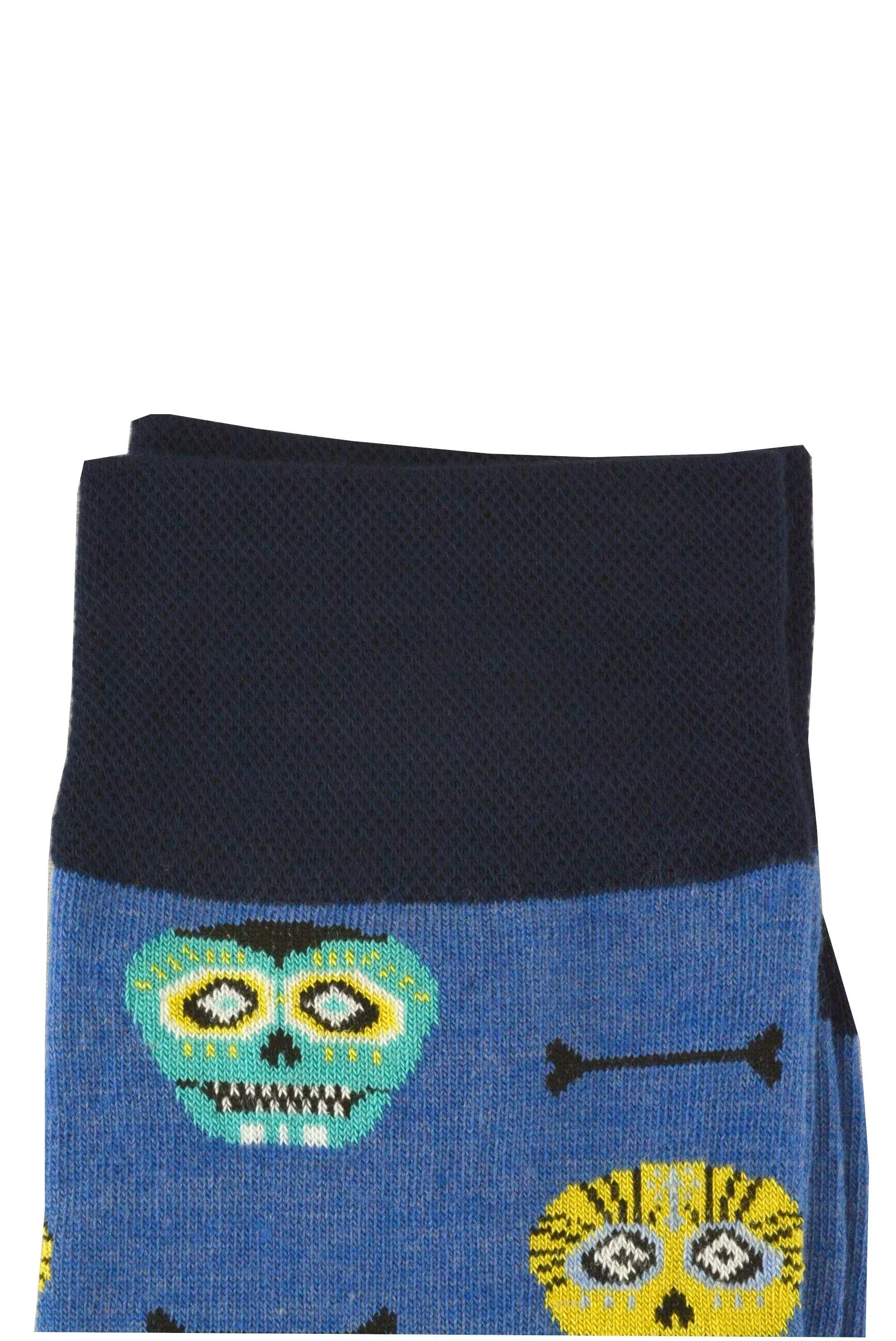 Skeleton and Bone Design Colorful Smooth Toe Men Crew Socks