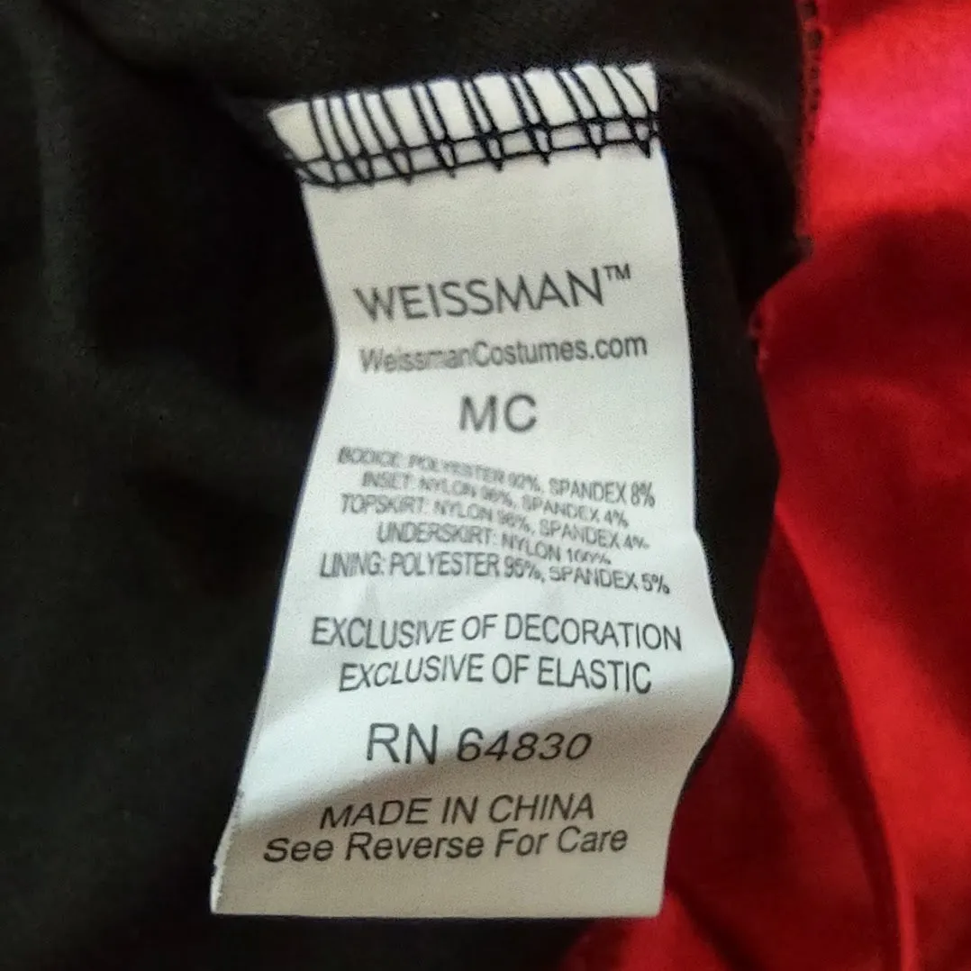 Sparkling Red and Black Pull-on Dance Dress by Weissman (Size MC)