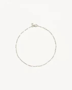 Sterling Silver Mixed Link Chain Anklet