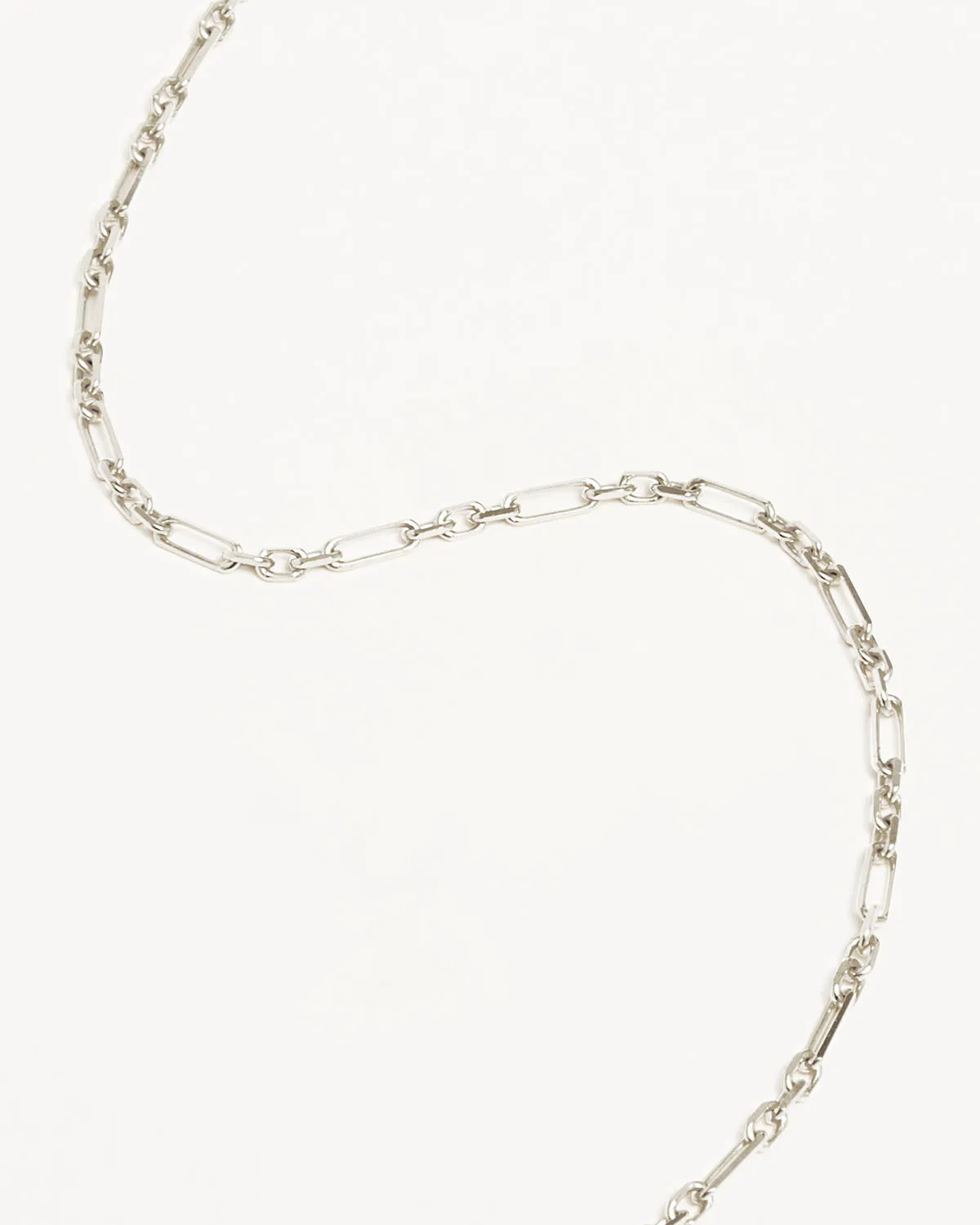 Sterling Silver Mixed Link Chain Anklet