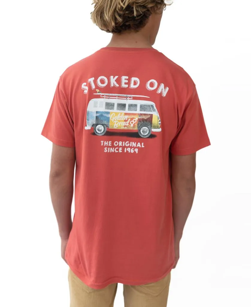 Stoked Kombi Tee | Wash Red