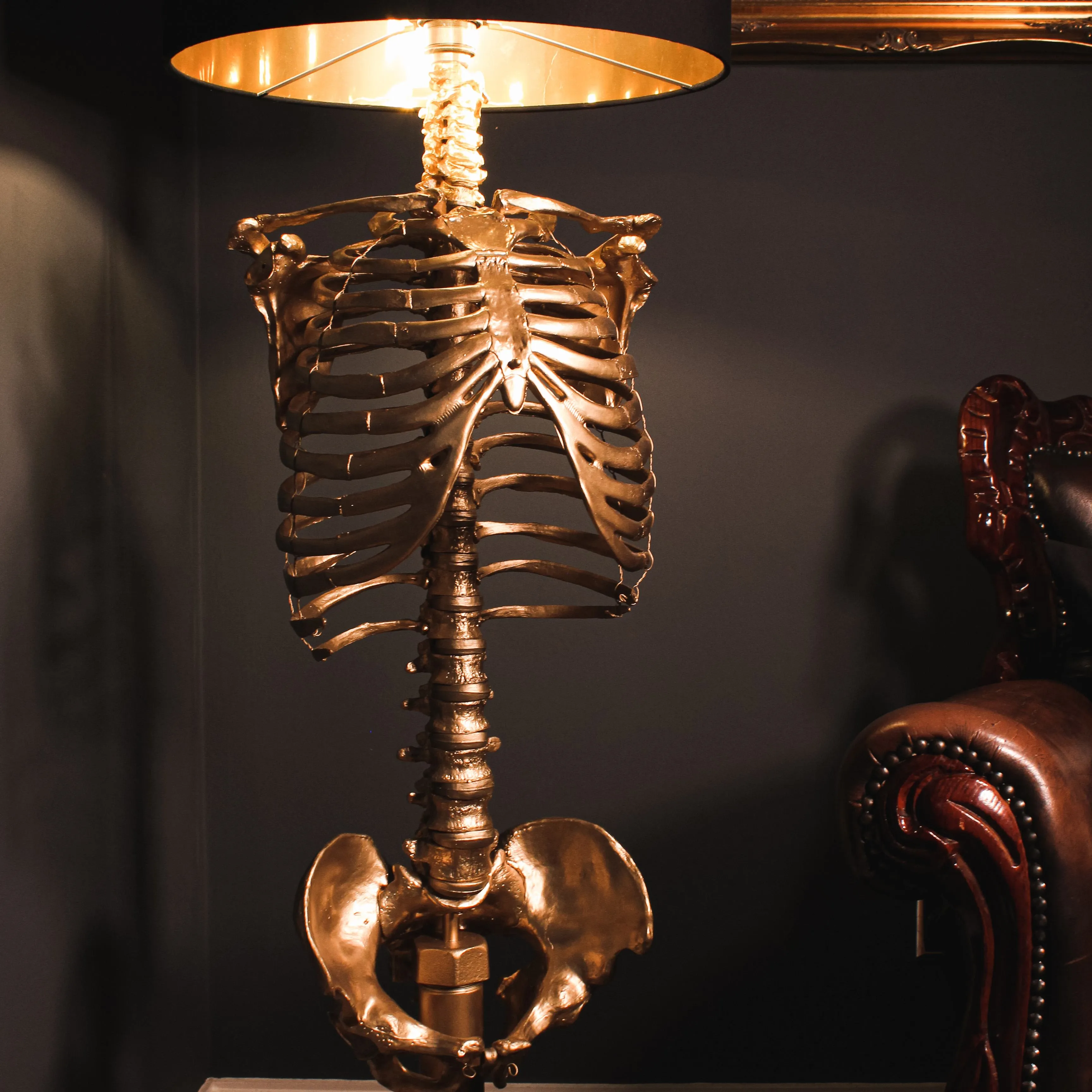 The Gold Skeleton Floor Lamp by The Blackened Teeth