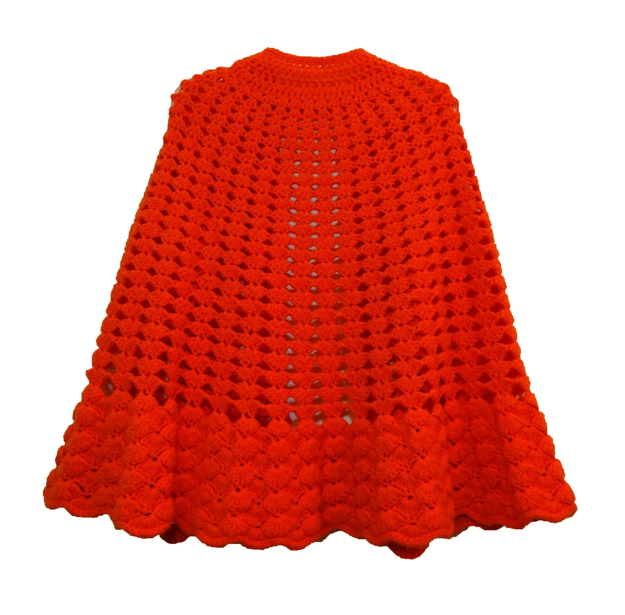 Vintage Orange Crochet Cape