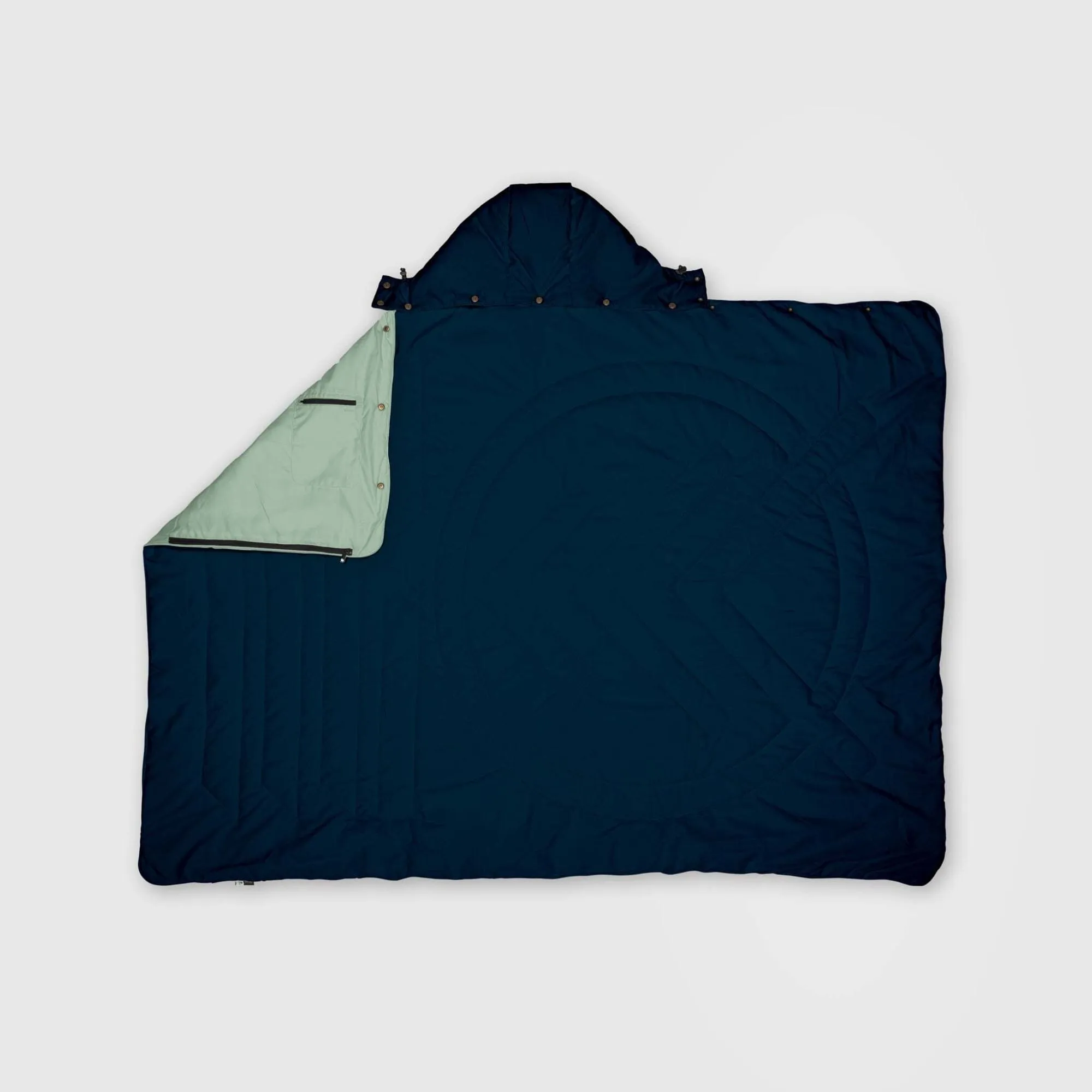 VOITED Recycled Ripstop Travel Blanket - Ocean Navy/Cameo Green